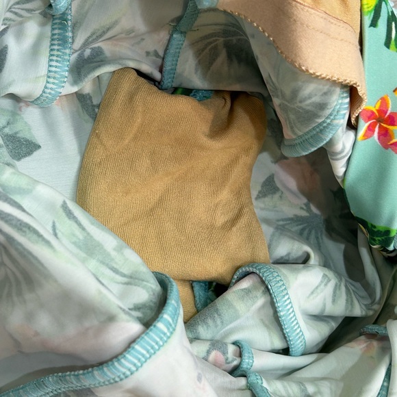 Coco Cabana Teen Girls Tropical One Piece Full Coverage Long Sleeve Swim Suit M - Picture 7 of 8